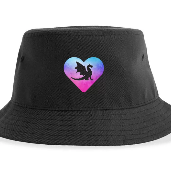 Cute Dragon Heart Love Sustainable Bucket Hat