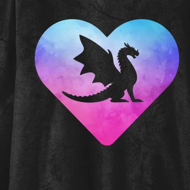 Cute Dragon Heart Love Hooded Wearable Blanket