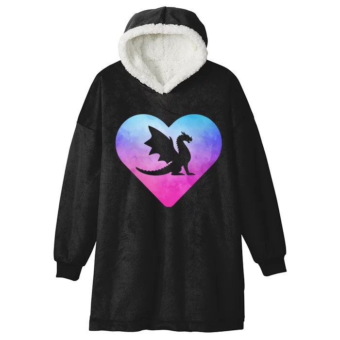 Cute Dragon Heart Love Hooded Wearable Blanket