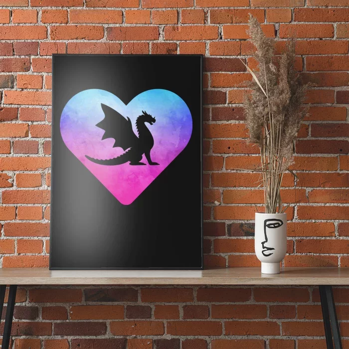 Cute Dragon Heart Love Poster