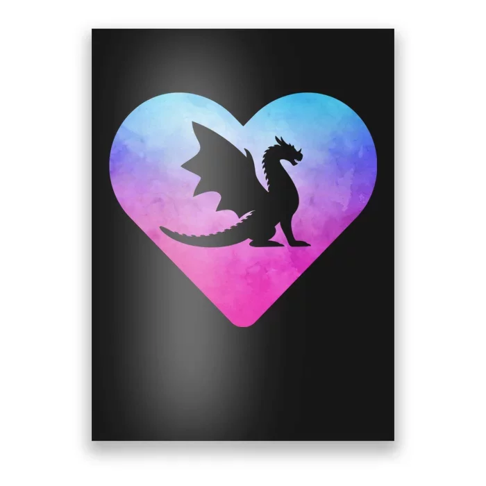 Cute Dragon Heart Love Poster