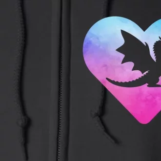 Cute Dragon Heart Love Full Zip Hoodie