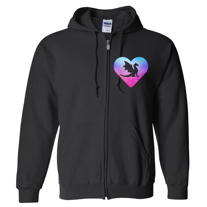 Cute Dragon Heart Love Full Zip Hoodie