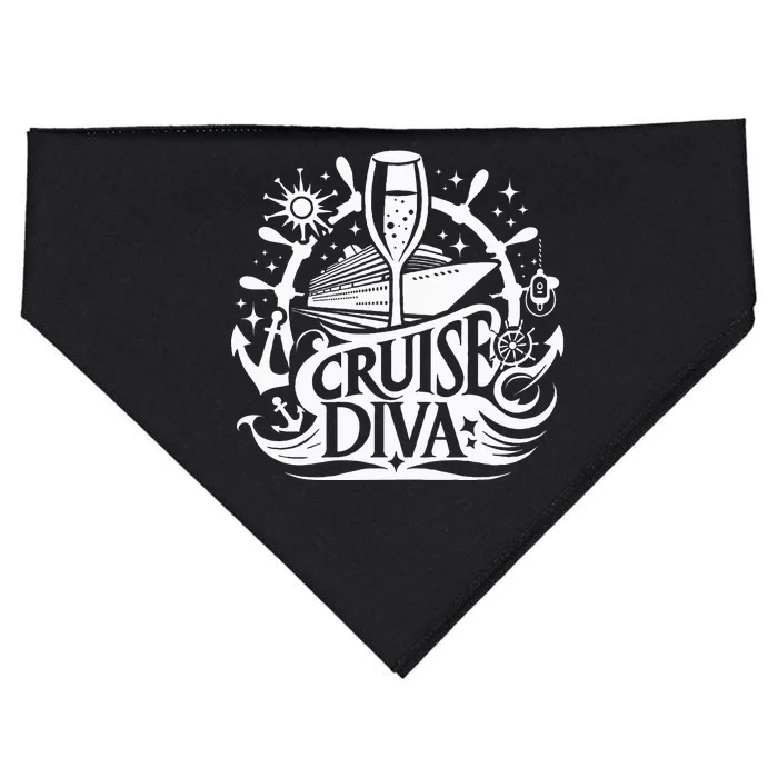 Cruise Diva ItS Cruise Time Cruise Ship Funny Cruising USA-Made Doggie Bandana