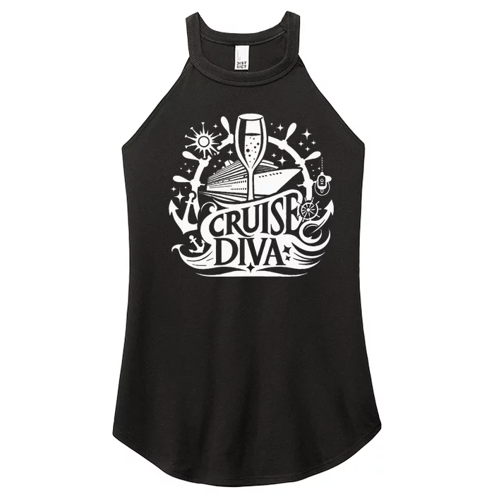 Cruise Diva ItS Cruise Time Cruise Ship Funny Cruising Women’s Perfect Tri Rocker Tank