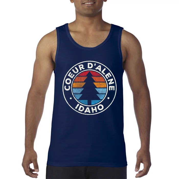 Coeur DAlene Idaho ID Vintage Graphic Retro 70s Tank Top