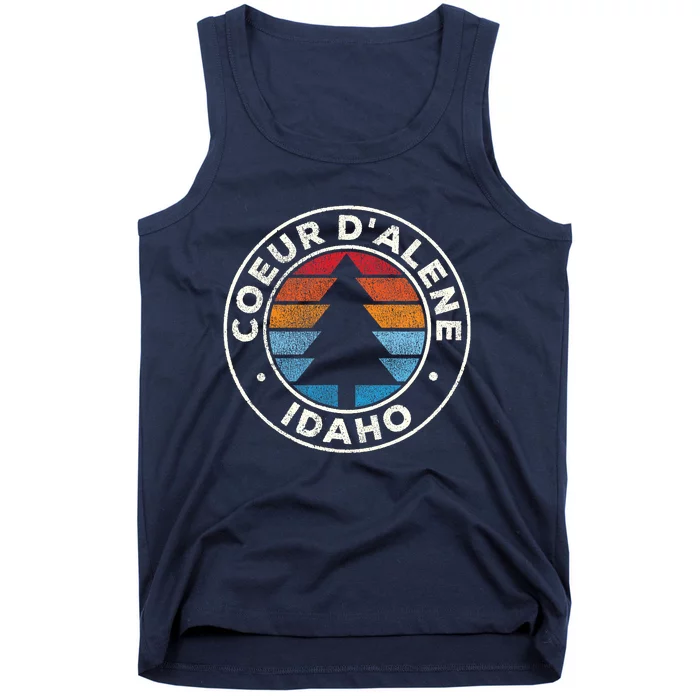 Coeur DAlene Idaho ID Vintage Graphic Retro 70s Tank Top