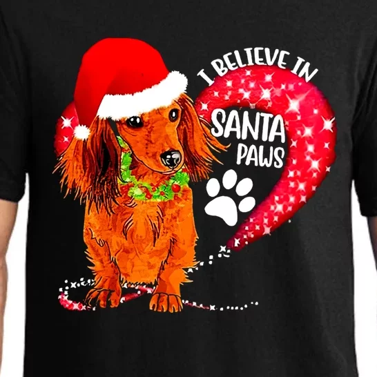 Christmas Dog I Believe In Santa Paws Gift Pajama Set