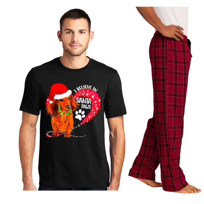 Christmas Dog I Believe In Santa Paws Gift Pajama Set