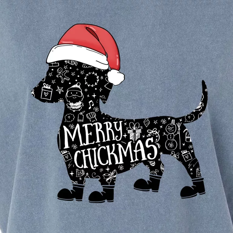 Christmas Dachshund In Santa Hat Cute Merry Chickmas Meaningful Gift Garment-Dyed Women's Muscle Tee