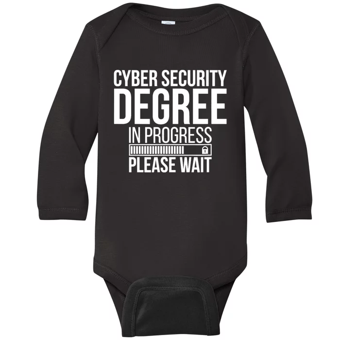 Cybersecurity Degree In Progress Cybersecurity Specialist Baby Long Sleeve Bodysuit