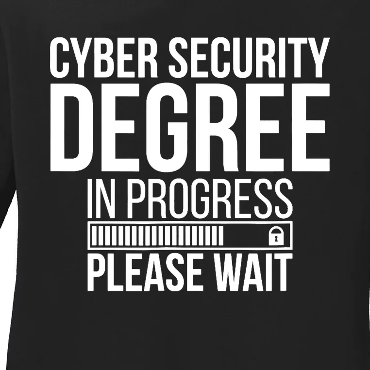 Cybersecurity Degree In Progress Cybersecurity Specialist Ladies Long Sleeve Shirt