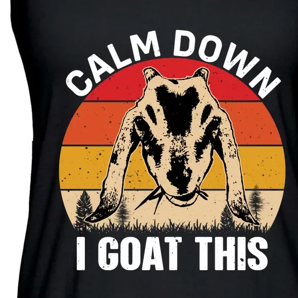 Calm Down I Goat This T Ladies Essential Flowy Tank