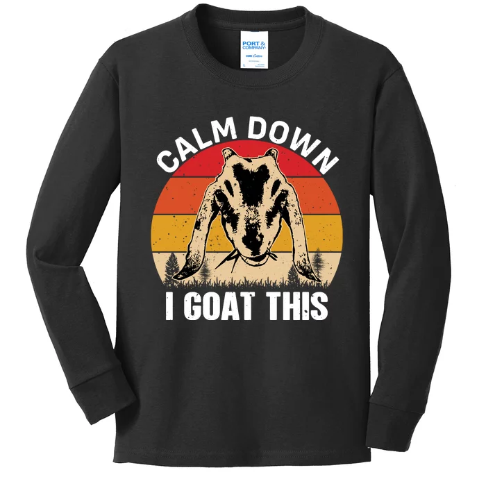 Calm Down I Goat This T Kids Long Sleeve Shirt