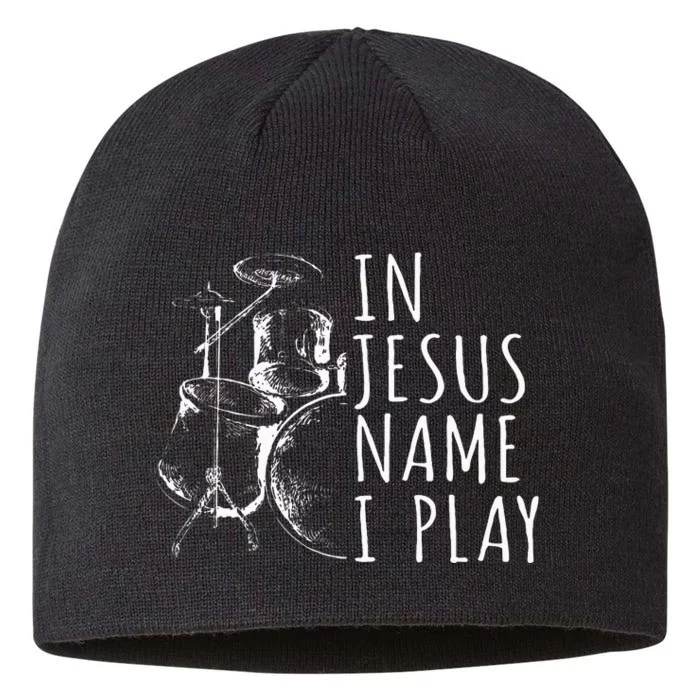 Christian Drumming In Jesus Name Play Drums Worship Drummer 8 1/2in Sustainable Knit Beanie