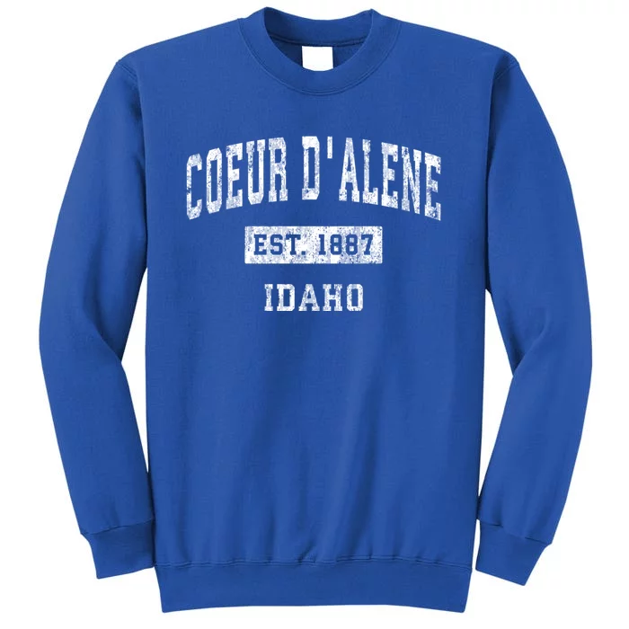 Coeur DAlene Idaho Id Vintage Sports Tall Sweatshirt