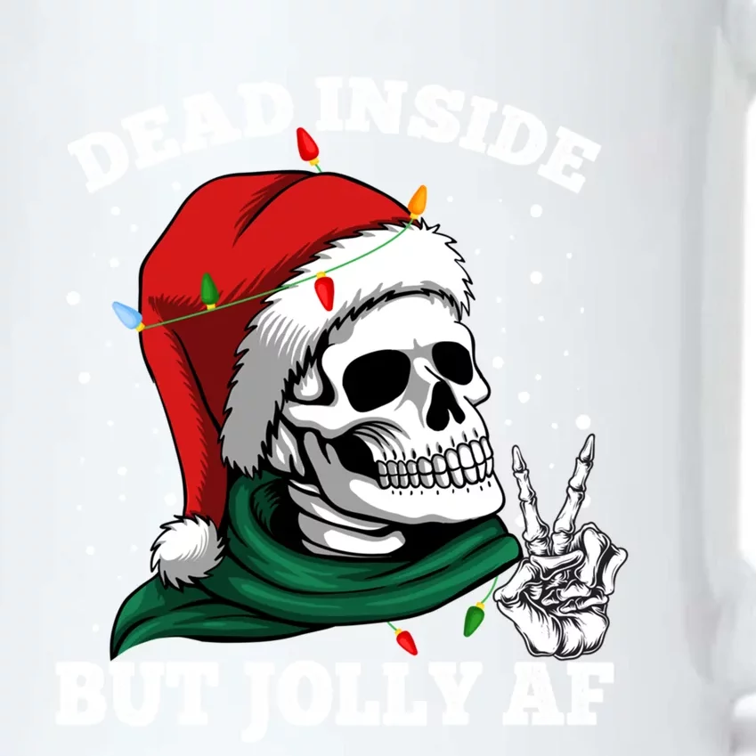 Christmas Dead Inside But Jolly Af Skull Santa Skeleton Gift Black Color Changing Mug