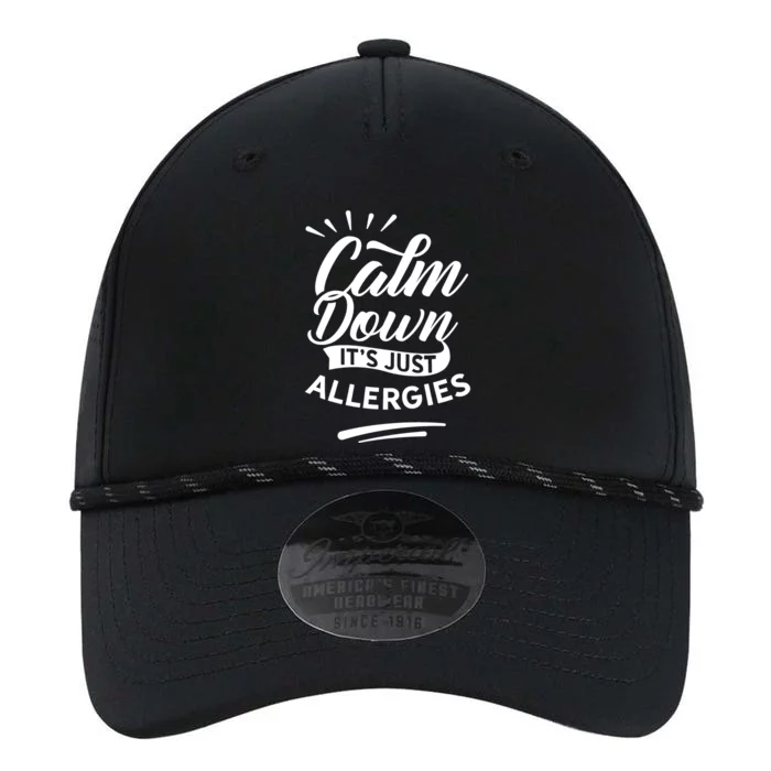 Calm Down It's Just Allergies Have Allergy Sarcastic Humor Cute Gift Performance The Dyno Cap