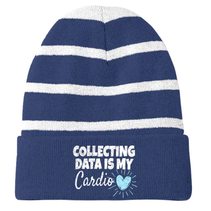 Collecting Data Is My Cardio - Behavior Analyst Striped Beanie with Solid Band