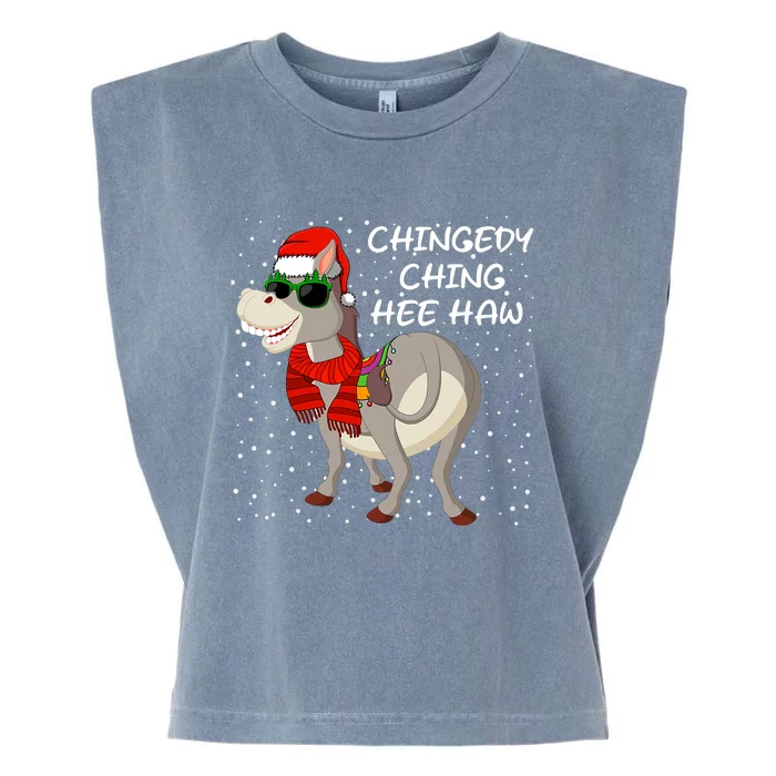 Christmas Donkey Italian Xmas Funny Donkey Lover Pajamas Garment-Dyed Women's Muscle Tee