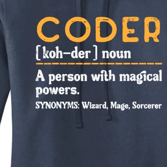 Coder Definiton It Programmer Software Developer Women's Pullover Hoodie