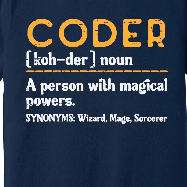 Coder Definiton It Programmer Software Developer Premium T-Shirt