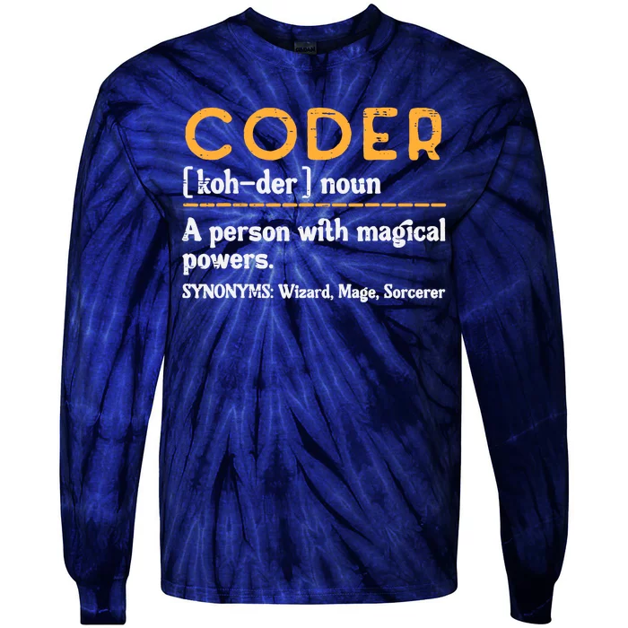 Coder Definiton It Programmer Software Developer Tie-Dye Long Sleeve Shirt