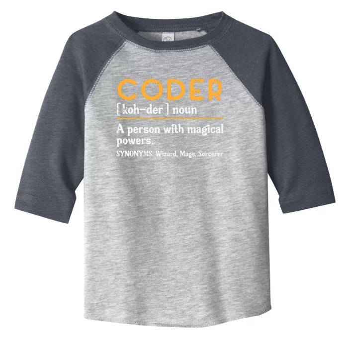 Coder Definiton It Programmer Software Developer Toddler Fine Jersey T-Shirt