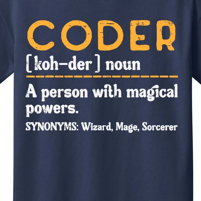 Coder Definiton It Programmer Software Developer Kids T-Shirt