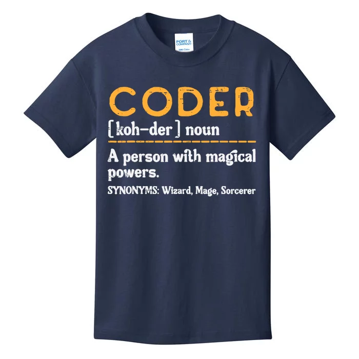 Coder Definiton It Programmer Software Developer Kids T-Shirt