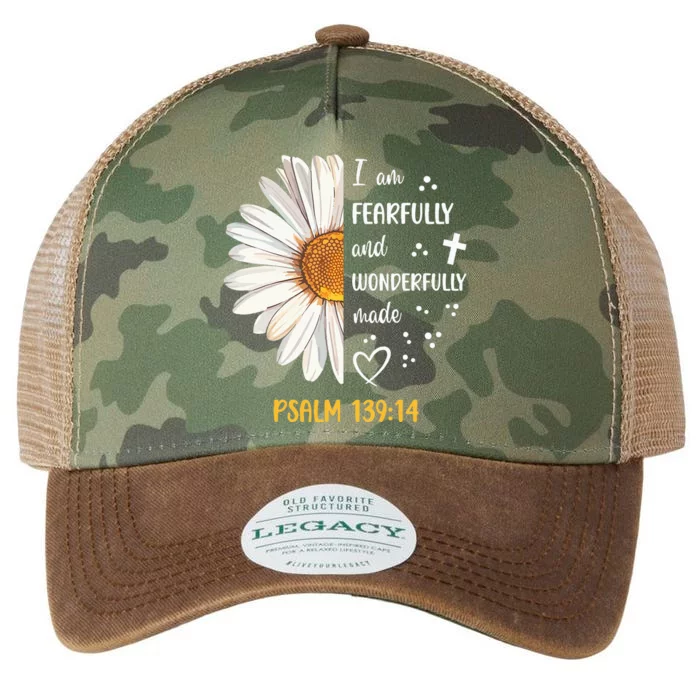 Cute Daisy I Am Fearfully And Wonderfully Made Psalm 13914 Legacy Tie Dye Trucker Hat