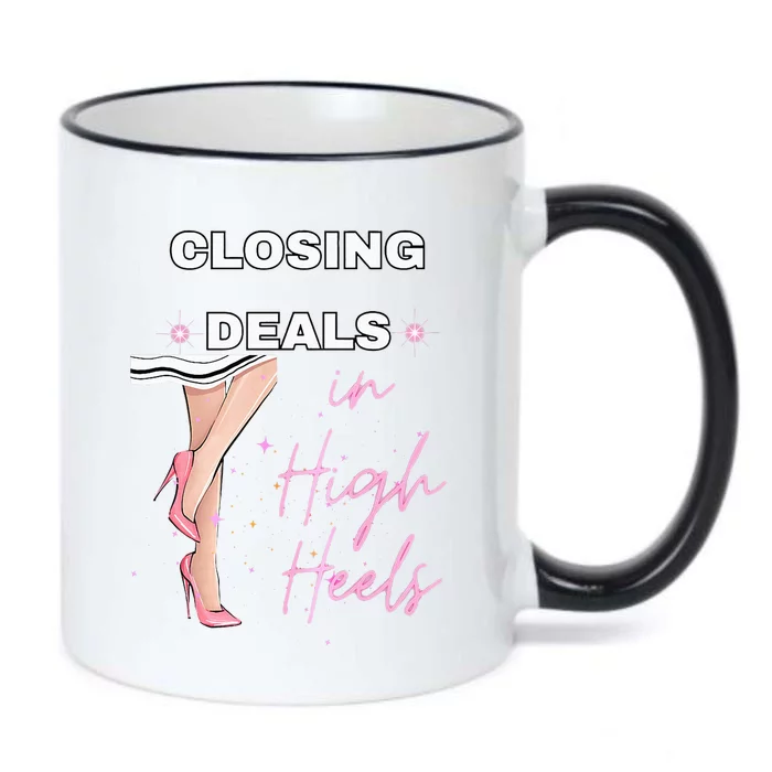 Closing Deals In Heels 2 Black Color Changing Mug