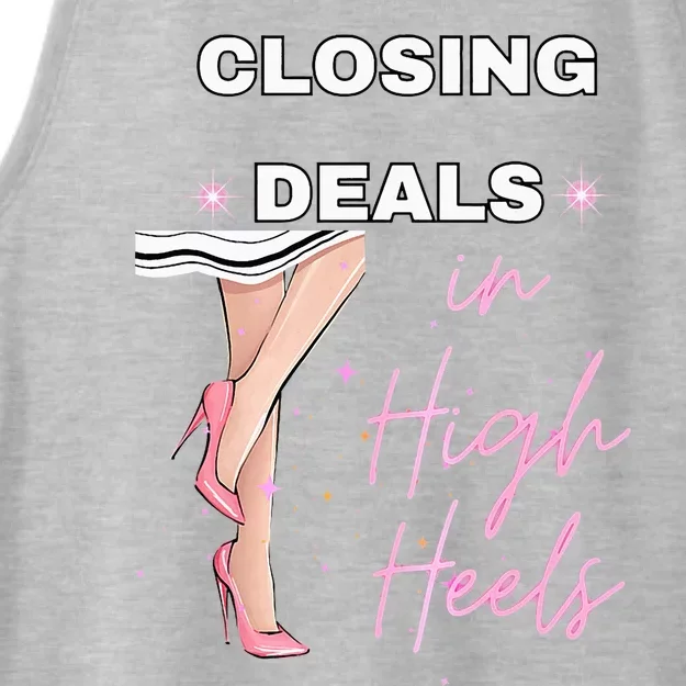 Closing Deals In Heels 2 Ladies Tri-Blend Wicking Tank