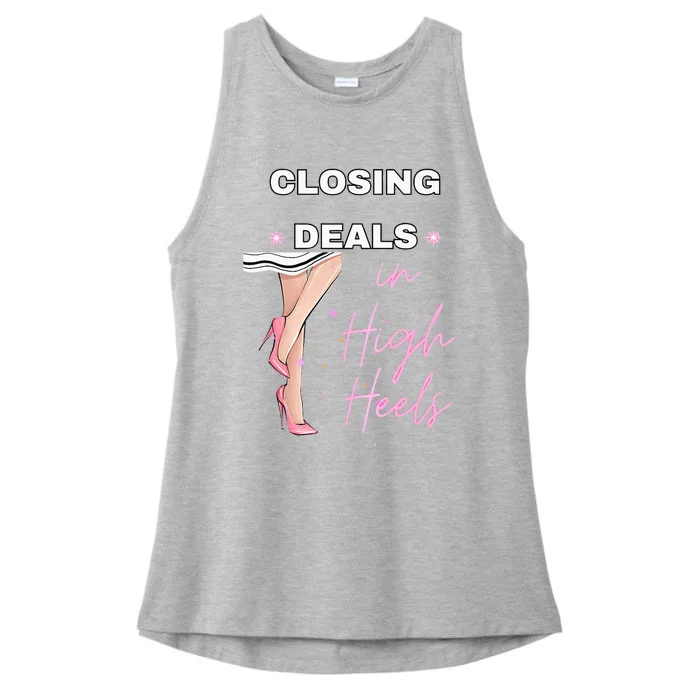 Closing Deals In Heels 2 Ladies Tri-Blend Wicking Tank