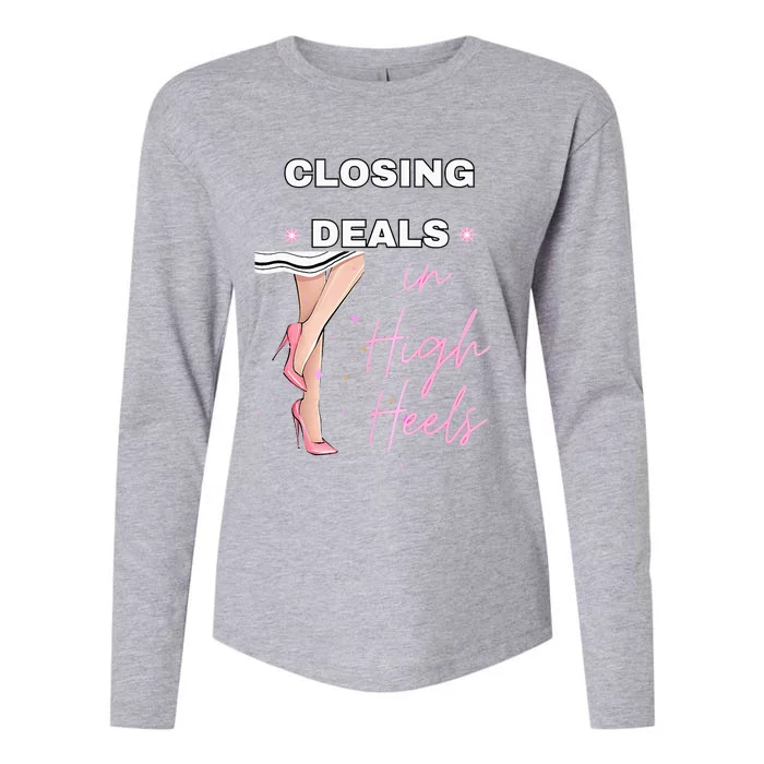 Closing Deals In Heels 2 Womens Cotton Relaxed Long Sleeve T-Shirt