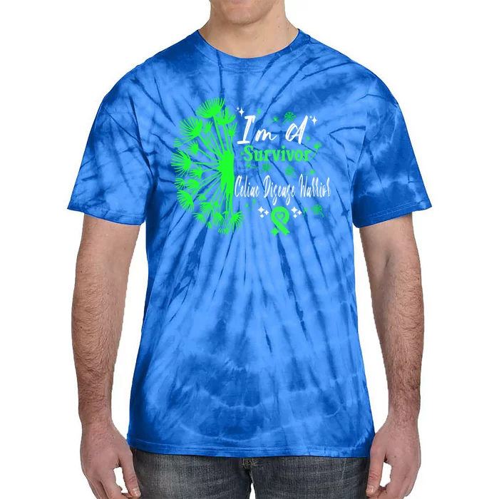 Celiac Disease IM A Survivor Green Ribbon Warrior Fighter Gift Tie-Dye T-Shirt