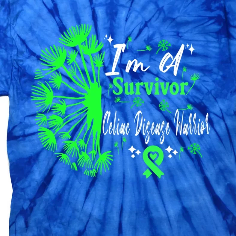 Celiac Disease IM A Survivor Green Ribbon Warrior Fighter Gift Tie-Dye T-Shirt