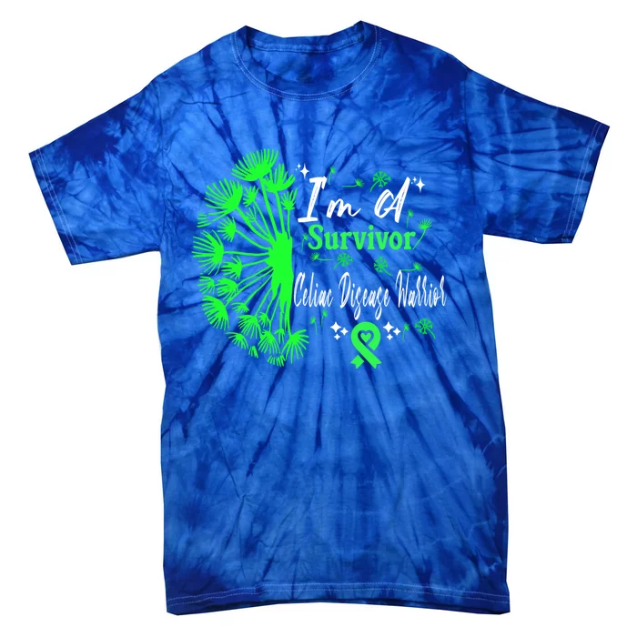 Celiac Disease IM A Survivor Green Ribbon Warrior Fighter Gift Tie-Dye T-Shirt