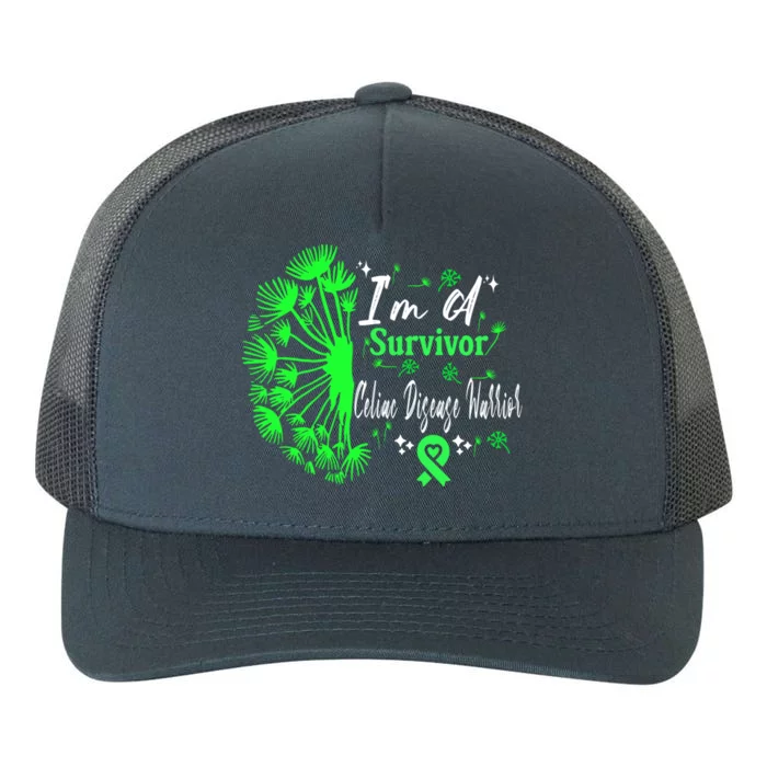 Celiac Disease IM A Survivor Green Ribbon Warrior Fighter Gift Yupoong Adult 5-Panel Trucker Hat