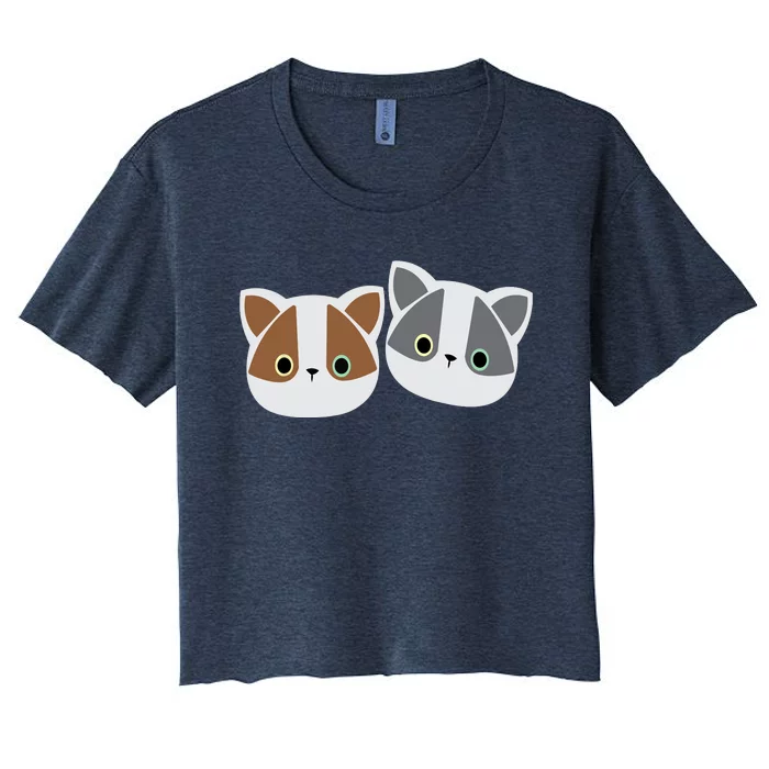 Cat Design Inspired By Nature Women's Crop Top Tee