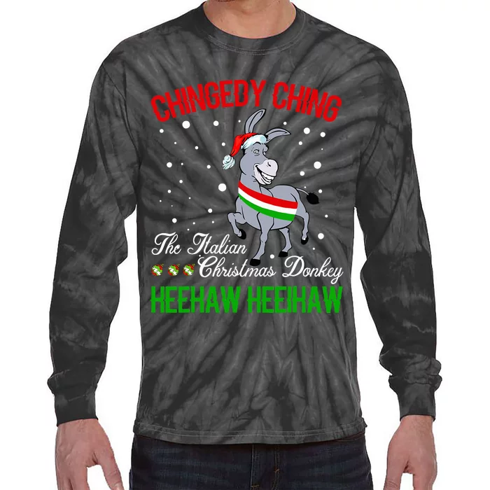 Christmas Donkey Italian Xmas Gifts Tie-Dye Long Sleeve Shirt