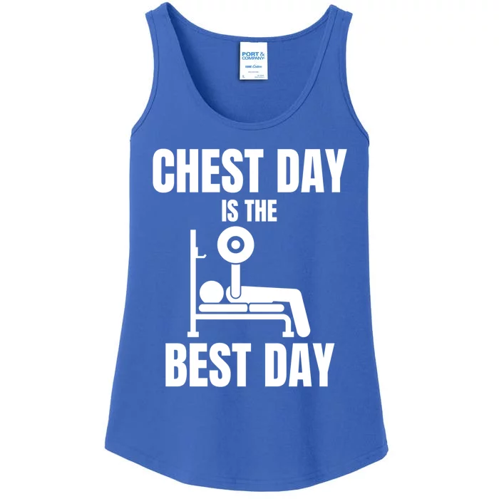 Chest Day Is The Best Day Bench Press Gym Rat Workout Lover Gift Ladies Essential Tank