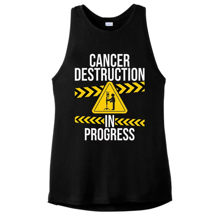 Cancer Destruction in Progress Cancer Survivor Fighter Ladies Tri-Blend Wicking Tank