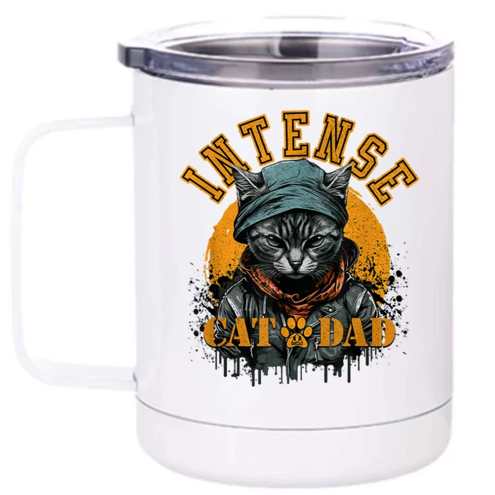 CAT DAD INSTENSE Cats And Kittens Design Front & Back 12oz Stainless Steel Tumbler Cup