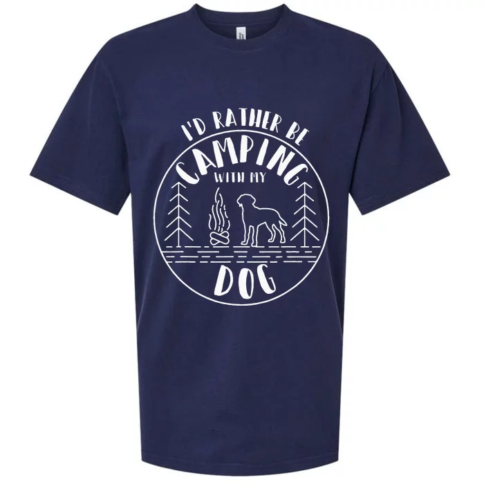 Camping Design I'd Rather Be Camping With My Dog Sueded Cloud Jersey T-Shirt