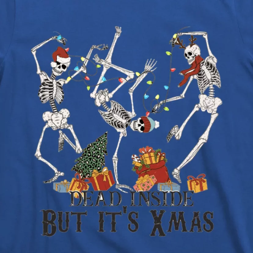 Cool Dead Inside Christmas Funny Santa Xmas Dancing Skeleton Funny Gift T-Shirt