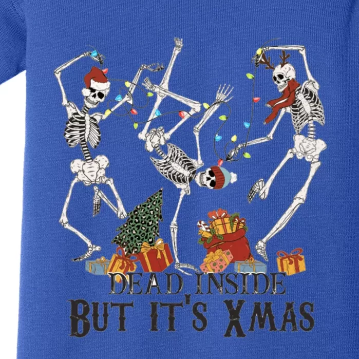 Cool Dead Inside Christmas Funny Santa Xmas Dancing Skeleton Funny Gift Baby Bodysuit