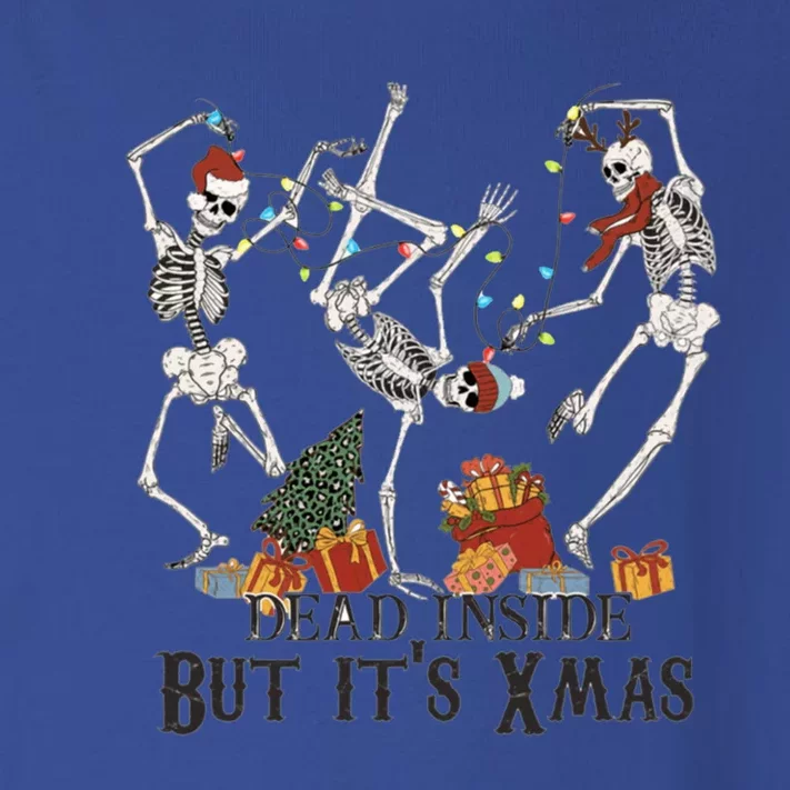 Cool Dead Inside Christmas Funny Santa Xmas Dancing Skeleton Funny Gift Toddler Long Sleeve Shirt