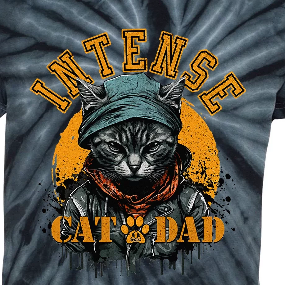 CAT DAD INSTENSE Cats and Kittens Design Kids Tie-Dye T-Shirt