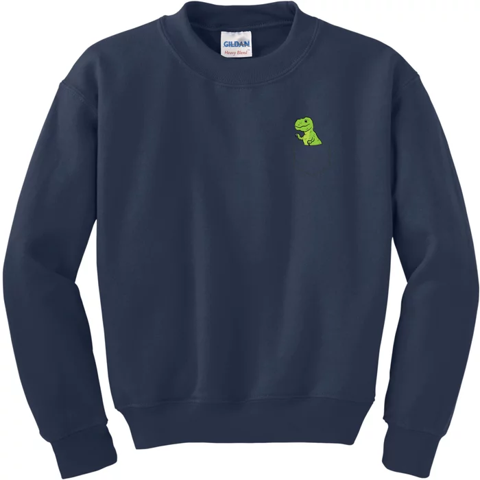 Cute Dinosaur In Pocket Funny Pocket Dinosaur Kids Sweatshirt